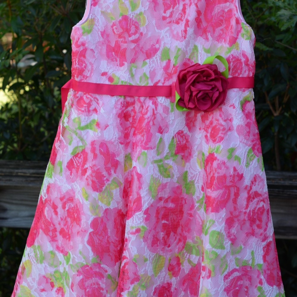 YOUNGLAND/Girls Sz 5/Floral Lace/Tulle Party Dress